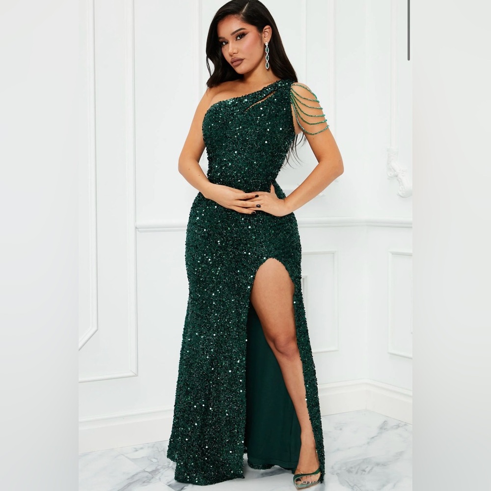 Alice Sequin Gown - Emerald